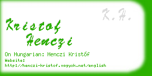 kristof henczi business card